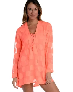 La Blanca Mod For Dot Tunic Hot Coral Outlet
