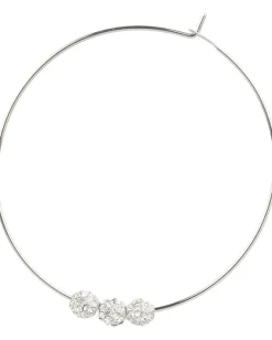 Michael Kors Modern Classics Pave Fireball Whisper Hoop Earrings Silver Best