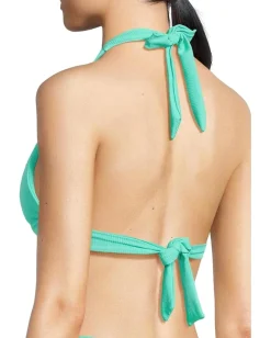 BECCA Modern Edge Rib Cassidy Halter Top Aqua Sea Discount