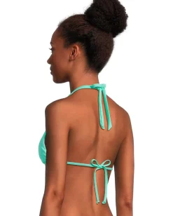 BECCA Modern Edge Rib Cheryl Triangle Top Aqua Sea Sale