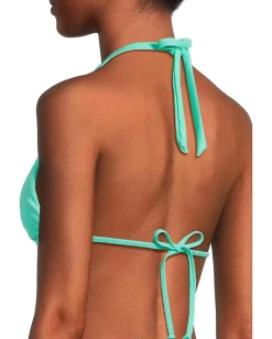BECCA Modern Edge Rib Cheryl Triangle Top Aqua Sea Sale