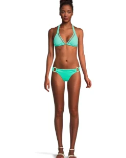 BECCA Modern Edge Rib Cheryl Triangle Top Aqua Sea Sale