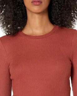 AllSaints Molly Long Sleeve Bodysuit Wild Berry Red Clearance