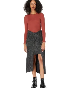 AllSaints Molly Long Sleeve Bodysuit Wild Berry Red Clearance