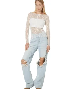 Free People Most Likely Layering Top Ivory Sale