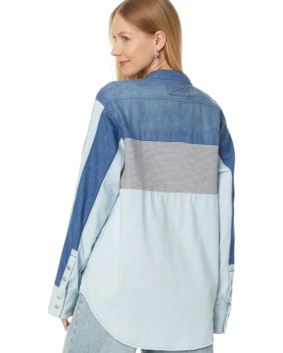 Women Free People Moto Color Block Shirt