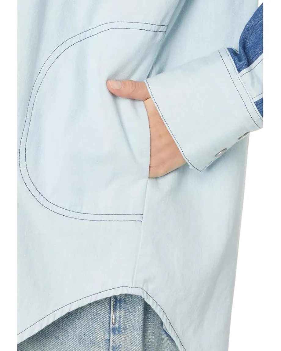 Women Free People Moto Color Block Shirt