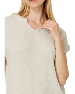 Women Michael Stars Naomi Split Neck Top