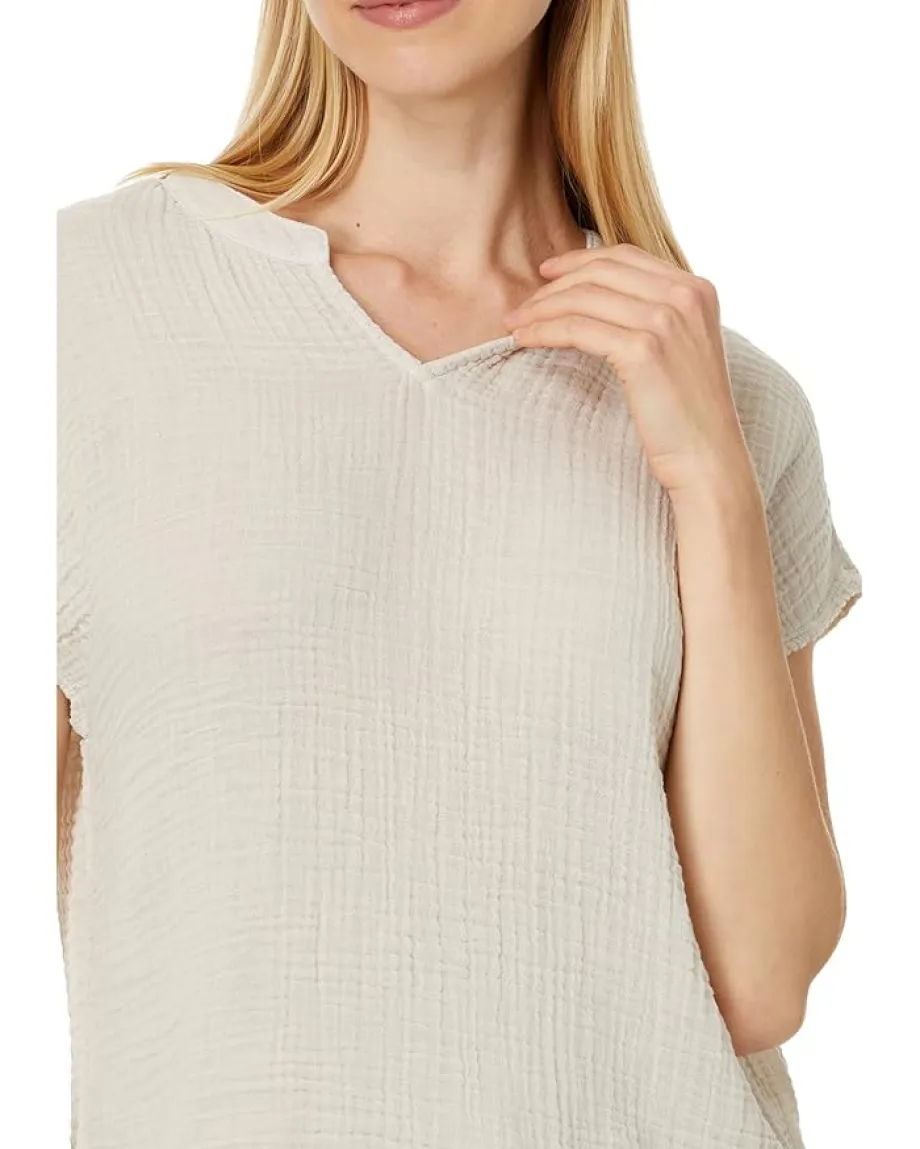 Women Michael Stars Naomi Split Neck Top