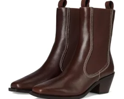 Loeffler Randall Nat Midheel Western Ankle Boot With Gore Espresso Online