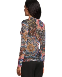 Women Johnny Was Natalie Long Sleeve Mesh Tee