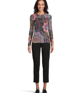 Women Johnny Was Natalie Long Sleeve Mesh Tee