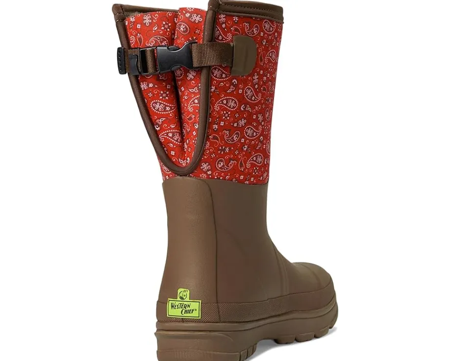 Western Chief Neoprene Wide Calf Tall Cold Weather Boot Bandana Brown Online