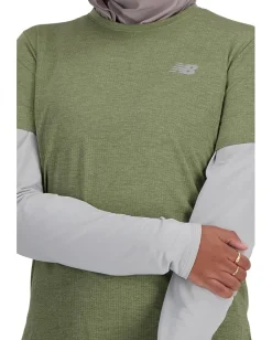 New Balance Women's Athletics T-Shirt Heather Dark Olivine Heather