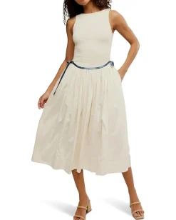 Free People Nightingale Solid Midi Tea Navy Combo Best