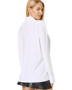 Women Norma Kamali NK Shirt w/ Collar Stand