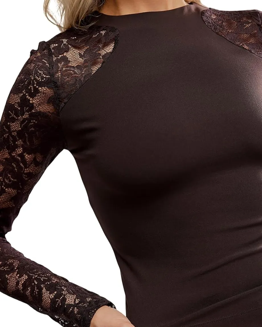 Free People No Excuses Long Sleeve Hot Fudge Hot