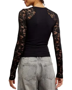 Free People No Excuses Long Sleeve Black Sale