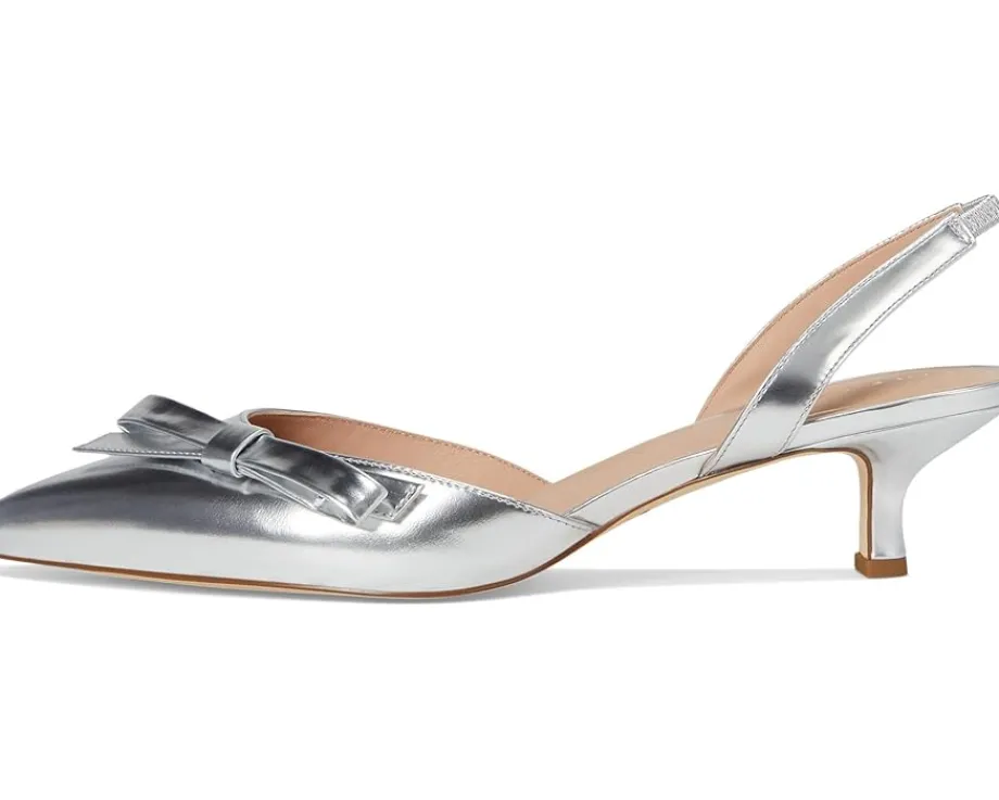 Cole Haan Noella Bow Sling Pump Silver Specchio Clearance