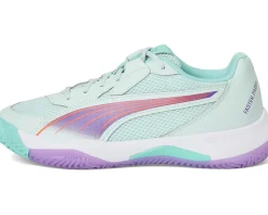 PUMA Nova Court Pickleball Shoes Peaceful Blue/Purple Glimmer/Safe Lake Hot