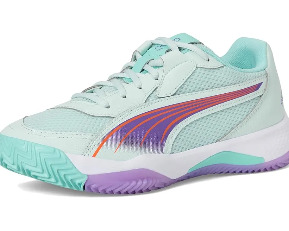 PUMA Nova Court Pickleball Shoes Peaceful Blue/Purple Glimmer/Safe Lake Hot