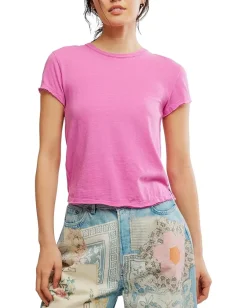Free People Nova Tee Hibiscus Pink Hot
