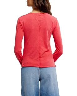 Free People Nova Tee Long Sleeve Rococco Red Hot