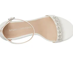Stuart Weitzman Nudist Poppy Block 75 White/Clear/Natural Hot