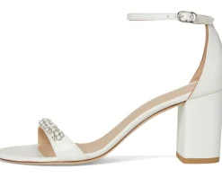 Stuart Weitzman Nudist Poppy Block 75 White/Clear/Natural Hot