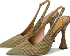 Sam Edelman Odette 2 Slingback Shoes Olive Branch Plaid Multi Best