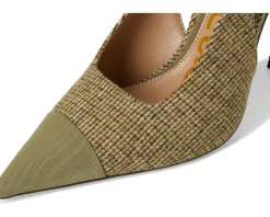 Sam Edelman Odette 2 Slingback Shoes Olive Branch Plaid Multi Best