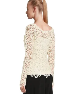 Norma Kamali Off Shoulder Raglan Top Cream New