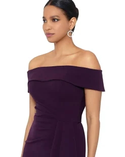 Women XSCAPE Off-the-Shoulder Scuba Crepe with Drape