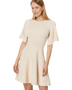Ted Baker Oliviha Rib Engineered Skater Dress Light-Pink Outlet