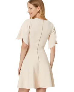 Ted Baker Oliviha Rib Engineered Skater Dress Light-Pink Outlet