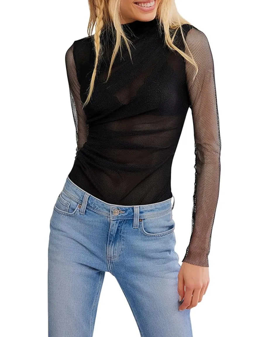 Free People On My Way Bodysuit Black Clearance