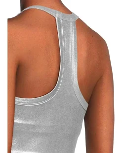 Beyond Yoga On The Up Cropped Tank Liquid Silver Clearance