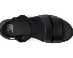 SOREL Ona Ave™ Ankle Strap Flat Sandals Black/Black Best