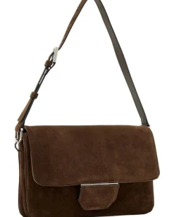 AllSaints Ondine Suede Shoulder Fango Brown Outlet