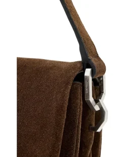 AllSaints Ondine Suede Shoulder Fango Brown Outlet