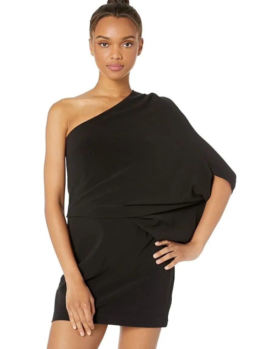 Women Halston One Shoulder Asymmetrical Sleeve Dress