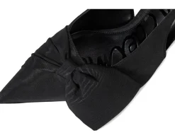 Sam Edelman Onia Slingback Shoes Black Ribbed Silk Clearance