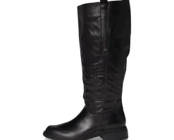 Naturalizer Ontime Extra Wide Calf Knee High Boots Black Leather Clearance