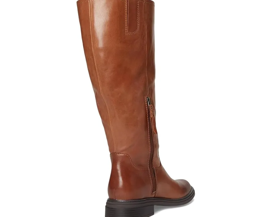 Naturalizer Ontime Wide Calf Knee High Boots English Tea Brown Leather Best