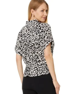 NIC+ZOE Onyx Animal Top Black Multi Outlet