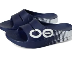 OOFOS OOahh Sport Slide Matrix Navy Discount