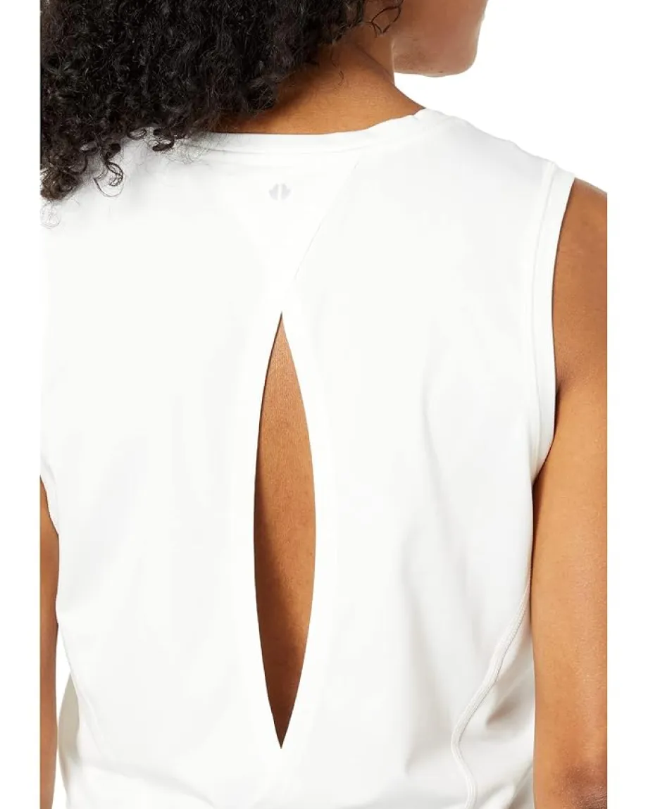 THRIVE SOCIETE Open Back Crop Tank White Hot