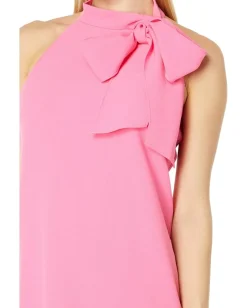 Vince Camuto Open Back Halter Neck Crepe Shift Dress with Bow Lipstick Best