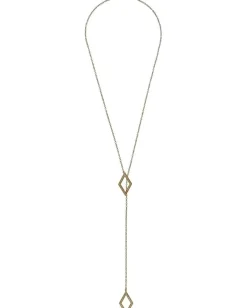 Rebecca Minkoff Open Diamond Y Necklace Gold Toned/Crystal Sale