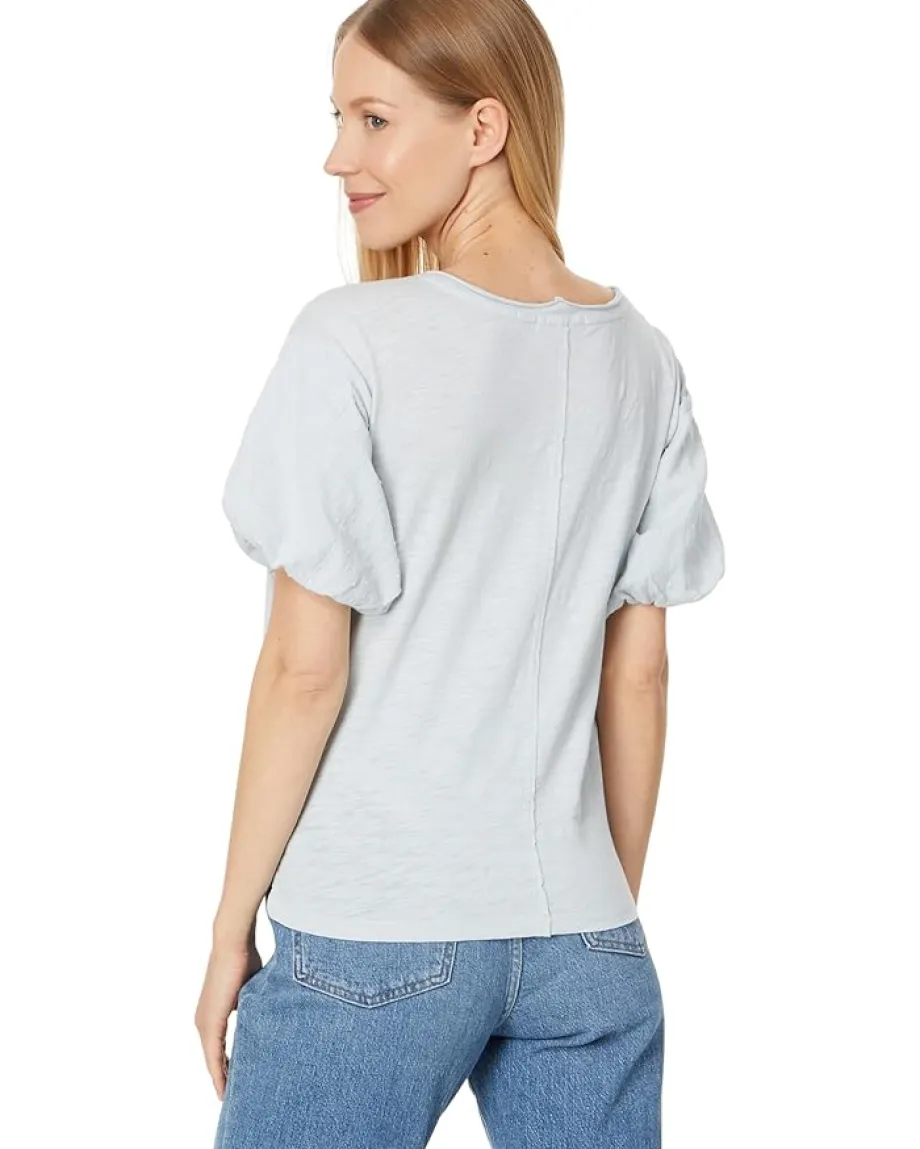 Mod-o-doc Open Neck Bubble Sleeves Tee Silver Grip Best